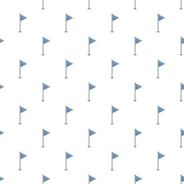 Blue flags on poles creating a repeated graphic pattern 库存插图