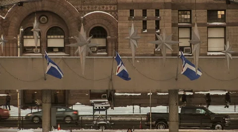 Blue flags of Toronto city 스톡 동영상 55824947