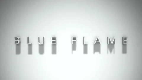 Blue flame 3D title animation with shadows on a white background Stock Footage 297029743