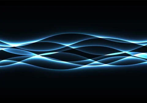 Blue flame curve layer abstract background Stock Illustration