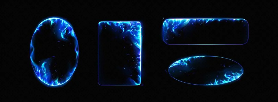 Blue flame frame set Stock-Illustration