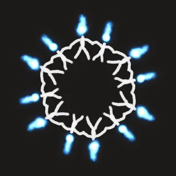 Blue Flame Ghosts – Dancing Circle of Wisp Spirits Illustrazione stock