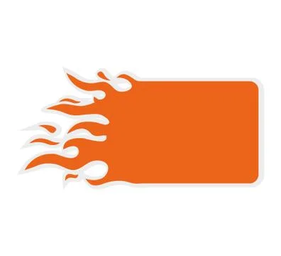 Blue flame icon. label design. Vector graphic Stock Illustration