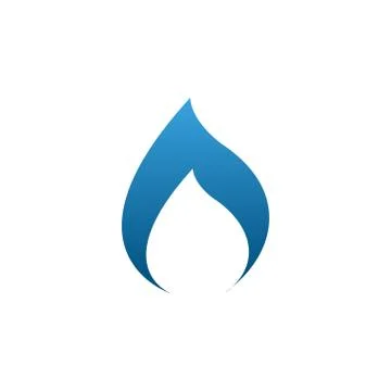Blue flame icon template Stock Illustration