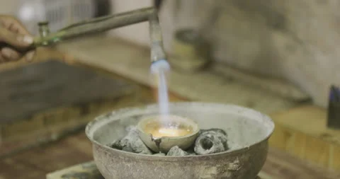 Blue flame on Silver Stock Footage 141369323