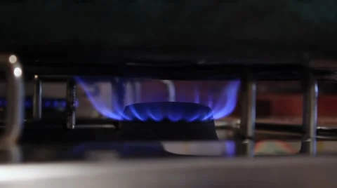 Blue flame under a pan Video stock 47210674