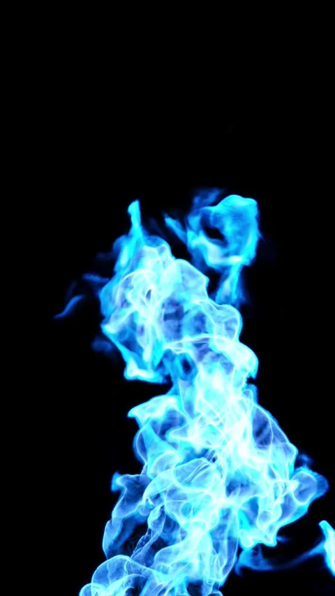 Blue flames fire blazing vertical phone screen motion effect on black backg.. Stock Footage 329900257