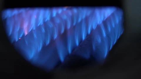 Blue Flames of a Gas Burner Inside of a Boiler. 4K UltraHD, UHD Vídeos de archivo 48623654
