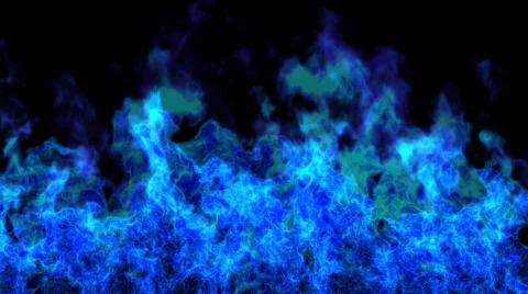 Blue flames loops for Projection Stock Footage 52158063