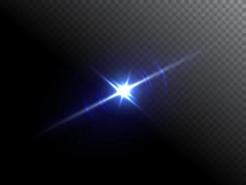 Blue flare isolated on transparent background. Vector illustration. Stock Illustration