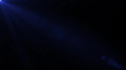 Blue flare light beam, top left optical lens flares rays transition with opti Stock Footage 274472354