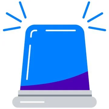 Blue flasher siren vector icon isolated on white background. Stock Illustration