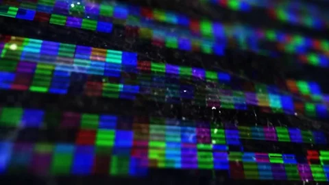 Blue Flashing Data Storm Glitch Background Video stock 72607591