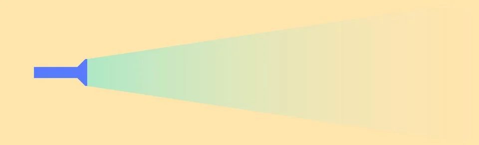 Blue flashlight beam, Directional light effect, Abstract light ray illustrati Ilustración de archivo