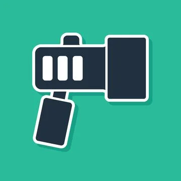 Blue Flashlight for diver icon isolated on green background. Diving underwater イラスト素材