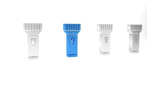 Blue Flashlight for diver icon isolated on white background. Diving underwa.. 스톡 일러스트