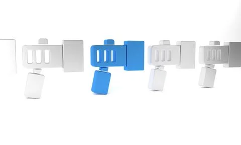 Blue Flashlight for diver icon isolated on white background. Diving underwa.. 스톡 일러스트