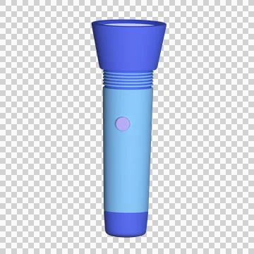 Blue flashlight icon. 3d rendering Stock Illustration