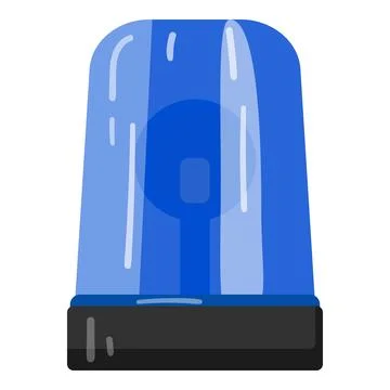 Blue flashlight icon cartoon vector. Police equipment Stock Illustration