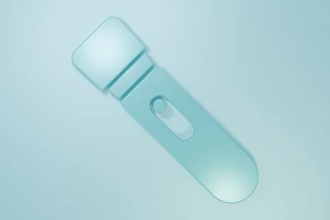 Blue Flashlight icon isolated on blue background. Minimalism concept. 3D re.. Illustrazione stock