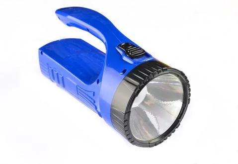 Blue flashlight isolated on white background.. Blue flashlight isolated on wh Stock Photos