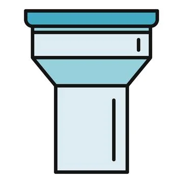 Blue flashlight portable electric tool line icon Stock Illustration