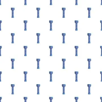 Blue flashlights seamless pattern for camping equipment Stock Illustration