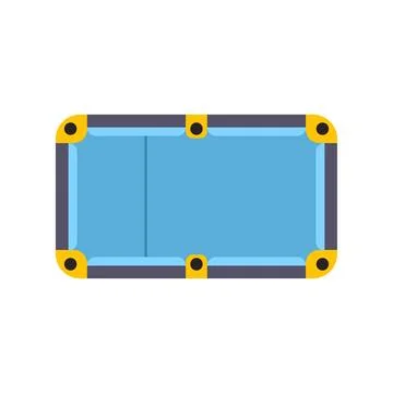 Blue flat billiard pool table playing sports game Stock Illustration
