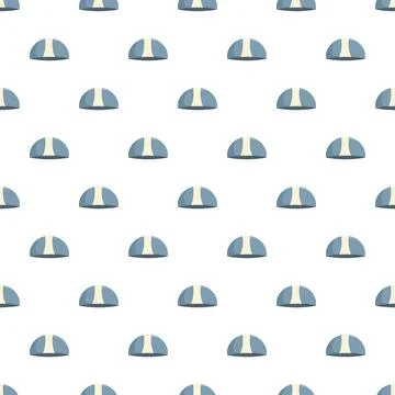 Blue flat cap seamless pattern repeating headwear accessory Illustrazione stock