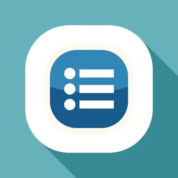 Blue flat design menu list icon presenting options 库存插图