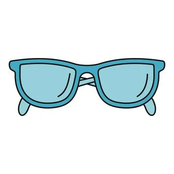 Blue flat design sunglasses for summer accessory icon Stock Illustration