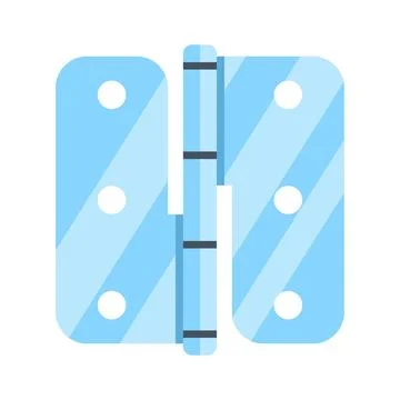 Blue flat door hinge icon on white background Stock Illustration