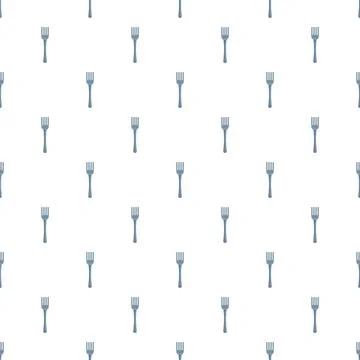Blue flat stylized forks forming seamless pattern Stock Illustration