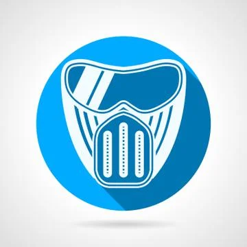 Blue flat vector icon for paintball mask Stock Illustration