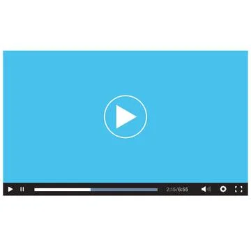 Blue flat Video player bar on white background. video player interface sign. Stock-Illustration