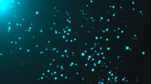 Blue flickering particles in light, computer generated abstract background, 3D Stock Illustration