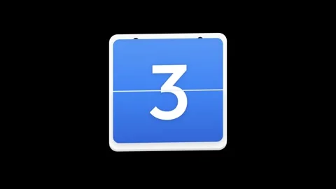 Blue Flip Clock Number Tile UI Animation Vídeo Stock 344011307