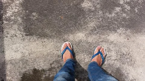 Blue flip flop Stock Photos