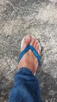 Blue flip flop Stock Photos