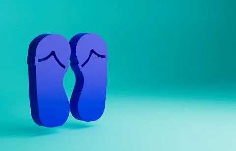 Blue Flip flops icon isolated on blue background. Beach slippers sign Illustrazione stock