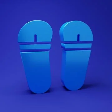Blue Flip flops icon isolated on blue background. Beach slippers sign. Mini.. Stockillustratie
