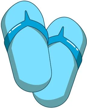 Blue Flip Flops Pair On White Background Illustration Stock Illustration