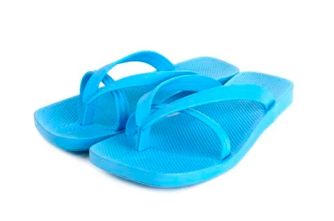 Blue flip-flops Stock Photos