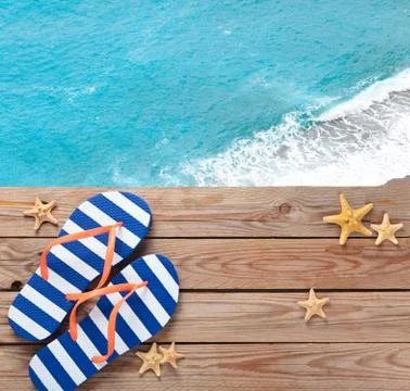 Blue Flip Flops. Stock Photos