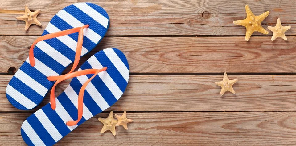 Blue Flip Flops. Stock Photos