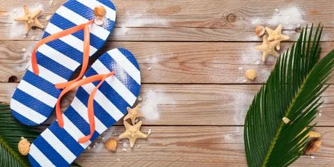 Blue Flip Flops. Stock Photos