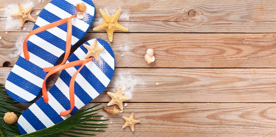 Blue Flip Flops. Stock Photos