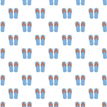 Blue flip flops repeating pattern for summer background Stock Illustration
