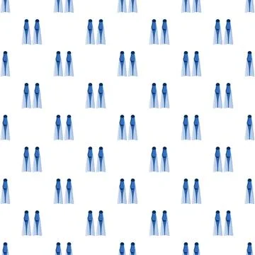 Blue flippers pattern for summer aquatic sports Stock Illustration