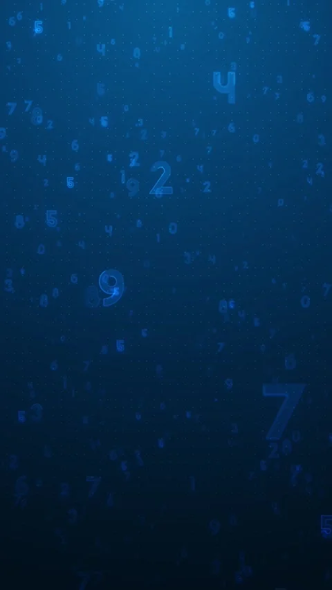 Blue floating number data background with soft digits, dark matrix texture, and Stock Footage 340551928